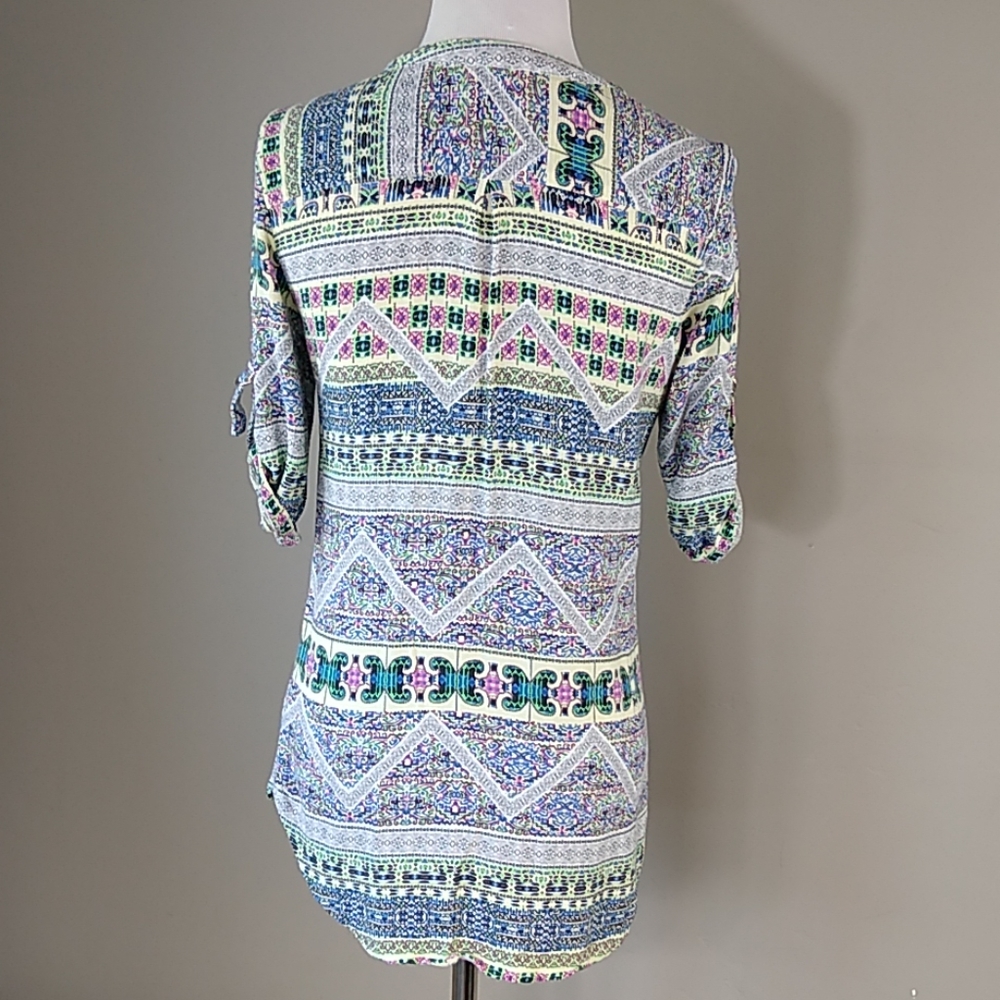 Robin | Abstract Design Multicolored Tunic - Picture 6 of 8